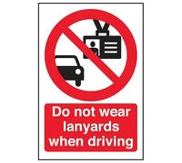 V Safety Panneau de sécurité en plastique rigide avec inscription « Do Not Wear Lanyards When Driving » 200 x 300 mm 1 mm