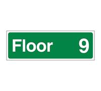 V Safety Panneau de sécurité en plastique rigide avec inscription « Floor 9 » - 450 x 150-1 mm