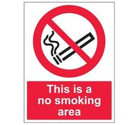 V Safety Panneau de sécurité en plastique rigide avec inscription « This is a no smoking area » 400 x 600 mm 2 mm
