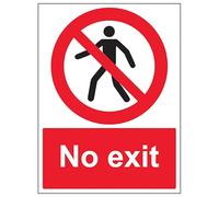 V Safety Panneau de sécurité en plastique rigide Inscription No Exit With Man 150 x 200 mm 2 mm