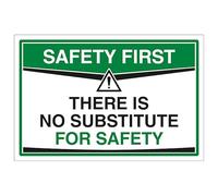 V Safety Panneau de sécurité en plastique rigide ultra résistant Inscription There Is No Substitute For Safety 300 x 200 mm