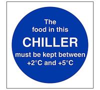 V Safety Panneau de sécurité magnétique The food in this chiller 100 x 100 mm