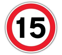 V Safety Panneau de sécurité photoluminescent 15 MPH 300 x 300 mm Plastique rigide 1,2 mm Triple lueur