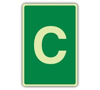 V Safety Panneau de sécurité photoluminescent C Vert 300 x 450 mm Plastique rigide 1,2 mm Triple lueur