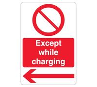 V Safety Panneau de sécurité réfléchissant en aluminium composite avec symbole d'interdiction flèche gauche 200 x 300 mm