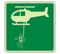 V Safety Panneau de signalisation hélicoptère 150 x 150 mm | Phosphorescent | Vinyle auto-adhésif triple lueur | Signalisation de sécurité marine - Fabriqué en Grande-Bretagne
