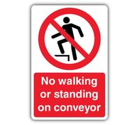 V Safety Panneau de signalisation « No Walking Or Standing On » - 300 x 450 mm - Composite d'aluminium réfléchissant - Signalisation d'interdiction - Fabriqué en Grande-Bretagne