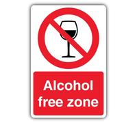 V Safety Panneau de signalisation sans alcool - 400 x 600 mm - Vinyle autocollant - Signalisation interdiction - Fabriqué en Grande-Bretagne