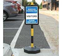 V Safety Panneau de signalisation temporaire - Reserved Parking For Visitors Please Keep Clear - 210 x 297 mm (A4) - 3 mm RA2 Reflective Aluminium Composite
