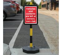 V Safety Panneau de signalisation temporaire - Véhicules et contenus laissés au propriétaire - 210 x 297 mm (A4) - 3 mm RA2 réfléchissant en aluminium composite