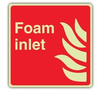 V Safety Panneau d'entrée en mousse 80 x 80 mm Double lueur rigide | Brille dans le noir | Plastique rigide double lueur | Signalisation de sécurité incendie - Fabriqué en Grande-Bretagne