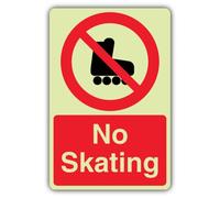 V Safety Panneau interdiction de patinage 400 x 600 mm Triple Glow Rigide | Phosphorescent | Plastique rigide triple lueur | Signalisation d'interdiction - Fabriqué en Grande-Bretagne