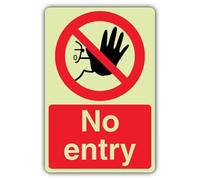 V Safety Panneau interdiction d'entrée aux personnes non autorisées 400 x | Phosphorescent | Plastique rigide triple lueur | Signalisation d'interdiction - Fabriqué en Grande-Bretagne