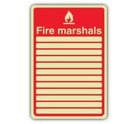 V Safety Panneau lumineux dans le noir Fire Marshals - 200 x 300 mm - Fabriqué à partir de vinyle autocollant triple lueur - Signalisation de sécurité incendie - Fabriqué en Grande-Bretagne