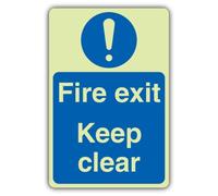 V Safety Panneau lumineux en plastique rigide avec inscription « Fire Exit Keep Clear » - 150 x 225 mm - Fabriqué en Grande-Bretagne