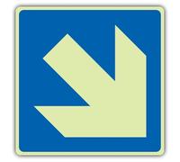 V Safety Panneau lumineux en vinyle autocollant avec flèche vers le bas à droite - Format du symbole - 150 x 150 mm - Fabriqué en Grande-Bretagne