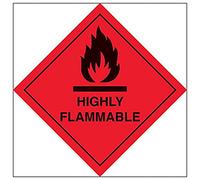 V Safety Panneau magnétique de sécurité Hazard Diamond - Hautement inflammable - 200 x 200 mm