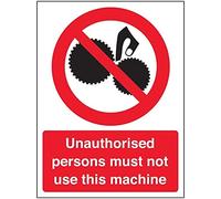 V Safety Panneau magnétique de sécurité « Unauthorised persons not to use this machine » 200 x 300 mm
