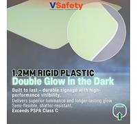 V Safety Panneau « No Unauthorised Persons Beyond This Point » 400 x 600 mm | Brille dans le noir | Plastique rigide double lueur | Signalisation d'interdiction - Fabriqué en Grande-Bretagne