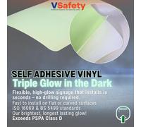 V Safety Panneau « No Unauthorised Persons Beyond This Point » 400 x 600 mm | Phosphorescent | Vinyle auto-adhésif triple lueur | Signalisation d'interdiction - Fabriqué en Grande-Bretagne