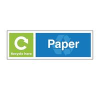 V Safety Paper Recycle Here Panneau de sécurité en aluminium brossé 300 x 100 mm 3 mm