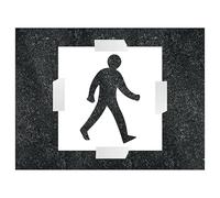 V Safety Pochoir icône piétonne 400 x 400 mm - 1,1 mm Pochoir en polypropylène Panneau de sécurité