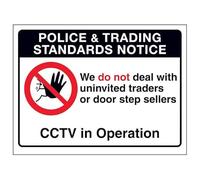 V Safety Police & Trading Standards Notice, We Do...CCTV In Operation Panneau de sécurité en plastique rigide 150 x 100 mm 2 mm