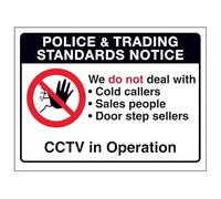 V Safety Police & Trading...We Do Not Deal With...CCTV in Operation Autocollant en vinyle Effet aluminium 200 x 150 mm