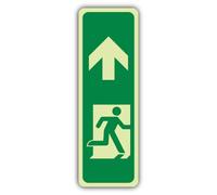 V Safety Portrait Panneau de sortie de secours 100 x 300 mm | Phosphorescent | Vinyle auto-adhésif triple lueur | Signalisation de sécurité incendie - Fabriqué en Grande-Bretagne