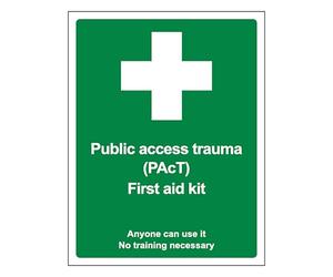 V Safety Public Access Trauma First Aid Kit - Approuvé par les organismes de lutte contre le terrorisme - 100 x 150 mm - Panneau de sécurité réfléchissant en aluminium composite 3 mm