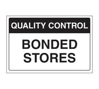 V Safety Quality Control - Bonded Stores - 300 x 200 mm - Vinyle autocollant - Panneau de sécurité effet aluminium