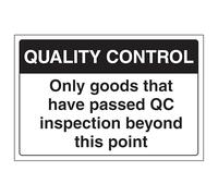 V Safety Quality Control - Only Goods That Have Passed QC Inspection Beyond This Point - Autocollant en vinyle - Effet aluminium - 300 x 200 mm