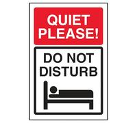 V Safety Quiet Please! Do Not Disturb Panneau de sécurité en aluminium brossé 3 mm 150 x 200 mm