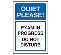 V Safety Quiet Please! Exam In Progress Do Not Disturb Panneau de sécurité en plastique rigide 2 mm 150 x 200 mm