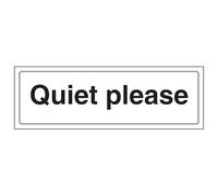 V Safety Quiet Please Panneau de sécurité en plastique rigide 300 x 100 mm 2 mm