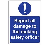 V Safety Report All Damage To The Racking Safety Officer Panneau de sécurité en aluminium composite 3 mm 200 x 300 mm
