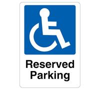 V Safety Reserved Parking - Mandatory Disabled 210 x 297 mm (A4) - Panneau de sécurité en aluminium composite de 3 mm