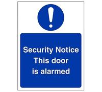 V Safety Security Notice This Door Is Alarmed - Portrait 100 x 150 mm - Panneau de sécurité en plastique rigide super résistant 2 mm