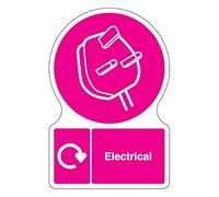 V Safety Shaped WRAP Panneau de sécurité électrique 300 x 400 mm Vinyle autocollant