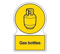 V Safety Shaped WRAP Panneau de sécurité en plastique rigide 2 mm pour bouteilles de gaz 300 x 400 mm