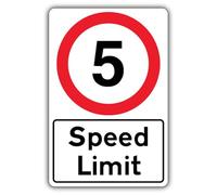 V Safety Speed Limit - Speed Limit 5 MPH Panneau de sécurité - 300 x 450 mm - RA2 réfléchissant 3 mm en aluminium composite