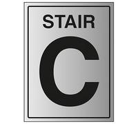 V Safety Stair C Panneau de sécurité en plastique rigide effet aluminium 200 x 300 mm 1,6 mm