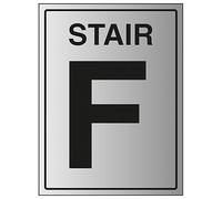 V Safety Stair F Panneau de sécurité en plastique rigide effet aluminium 150 x 200 mm 1,6 mm
