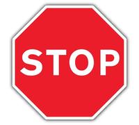 V Safety Stop Panneau de sécurité en plastique rigide 450 x 450 mm 2 mm
