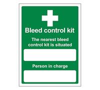 V Safety The Nearest Bleed Control Kit Is Situated - Portrait 300 x 400 mm - Vinyle autocollant