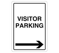 V Safety Visitor Parking - Flèche droite 210 x 297 mm (A4) - Panneau de sécurité autocollant en vinyle