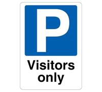 V Safety Visitors Only - Obligatoire Bleu Parking 210 x 297 mm (A4) - Panneau de sécurité en aluminium composite 3 mm
