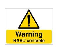 V Safety Warning RAAC Concrete Grand paysage 400 x 300 mm Panneau de sécurité en aluminium composite 3 mm