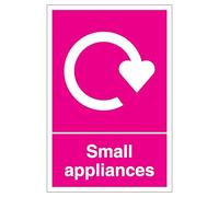 V Safety WRAP - Small Appliances Recycling - 200 x 300 mm - Panneau de sécurité autocollant en vinyle