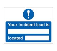 V Safety Your Incident Lead Is Located Panneau de sécurité autocollant en vinyle 200 x 150 mm